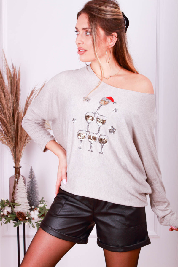Sweterek ze świątecznym nadrukiem 6