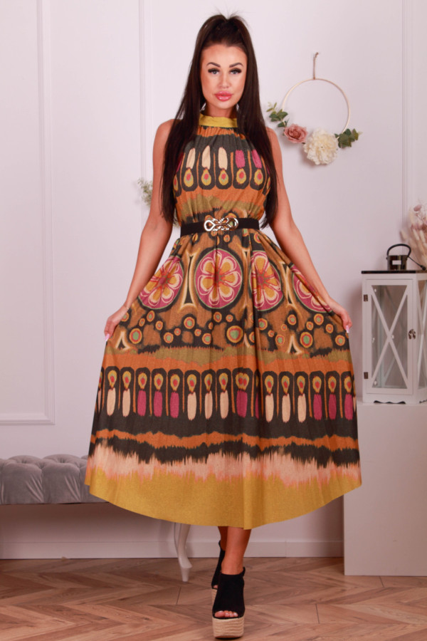 Plisowana sukienka z printem