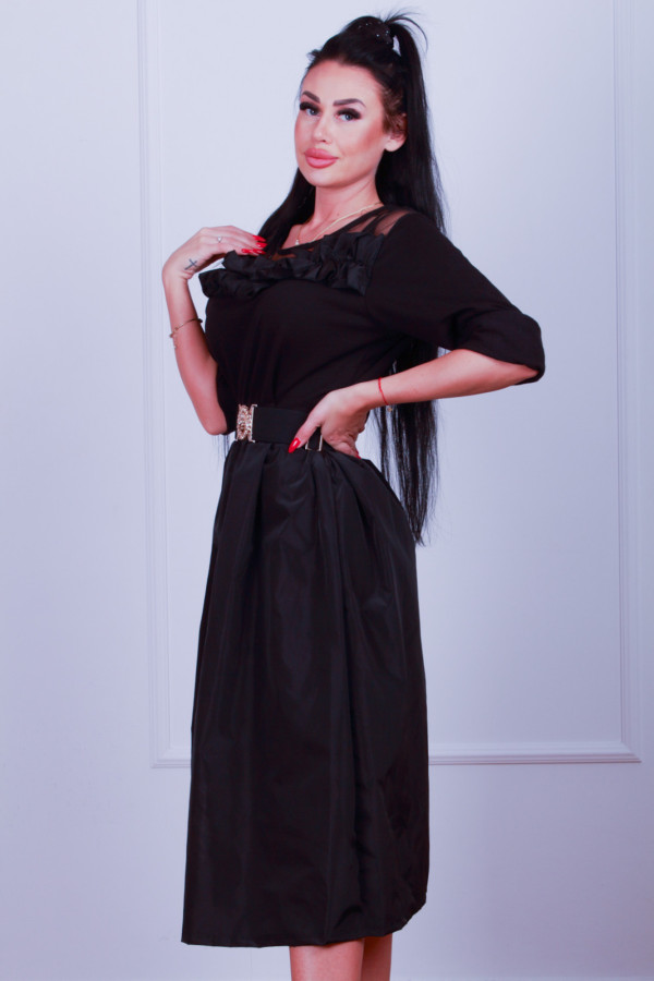Sukienka czarna z taftą 1
